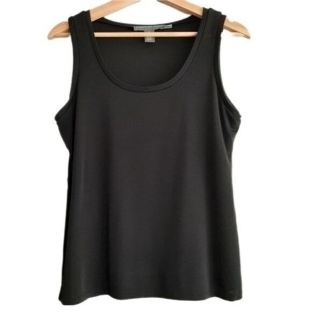 JOSEPHINE CHAUS Scoop Neck Tank Top Shell Black Sz M